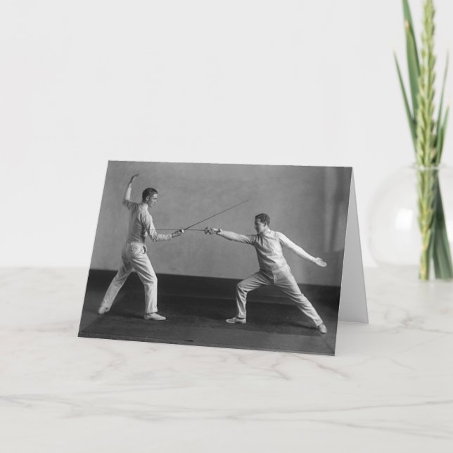 Vintage Männer-Foil-Fixierungskarte Karte (Vorderseite)