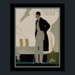 Vintage Männermode/Reisen Art Deco Poster<br><div class="desc">1924,  Art Deco,  Reisende der Entspannung. Männermode Poster. 16x20 hier gezeigt. Weitere Optionen verfügbar.</div>
