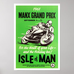 Vintage Manx TT Isle of Man-Racing Poster