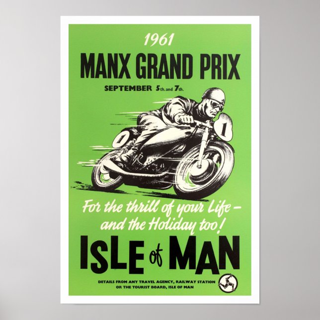 Vintage Manx TT Isle of Man-Racing Poster (Vorne)