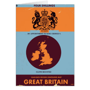 Vintage map book cover of Great Britain.