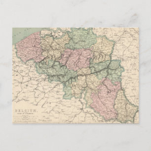 Vintage Map of Belgium (1873) Postkarte