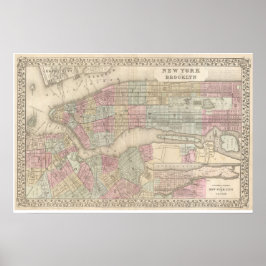 Vintage Map of Brooklyn Poster
