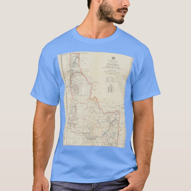Vintage Map of Idaho 1938 T-Shirt (Vorderseite)