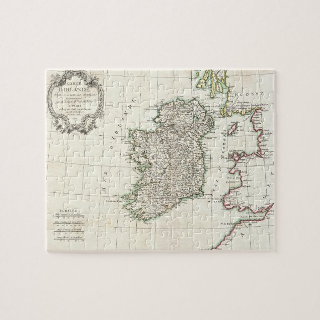 Vintage Map of Ireland (1771) (Horizontal)