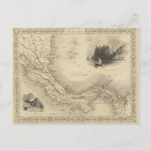 Vintage Map of Panama 1851 Postkarte