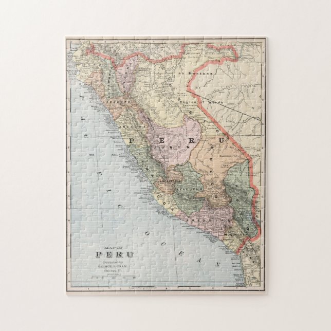 Vintage Map of Peru (1901) (Vertikal)