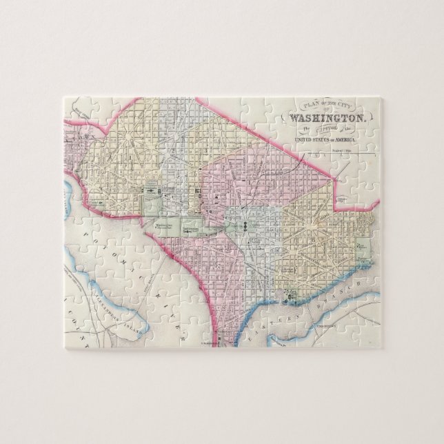 Vintage Map of Washington D.C. (1864) (Horizontal)