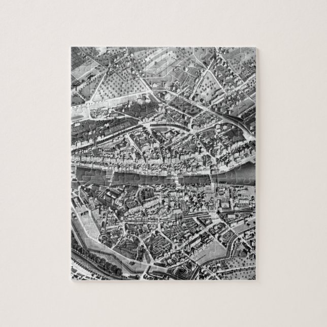 Vintage Map of Zurich Switzerland (1850) (Vertikal)