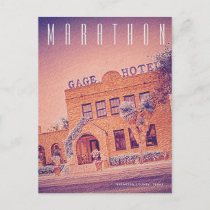 Vintage-Marathon-Texas-Reisepostkarte Postkarte