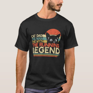 Vintage-Marathonläufer-Cat-Dad-Man-Mythos-Lauf-Leg T-Shirt