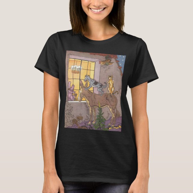 Vintage Märchen, Bremer Stadtmusiker, Hauman T-Shirt (Vorderseite)