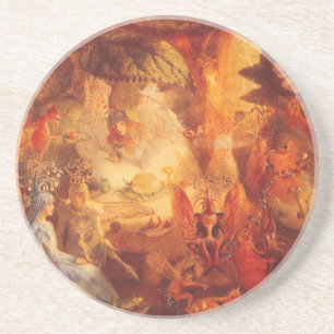 Vintage Märchen Die gefangene Rotkehlchen von Fitz Sandstein Untersetzer