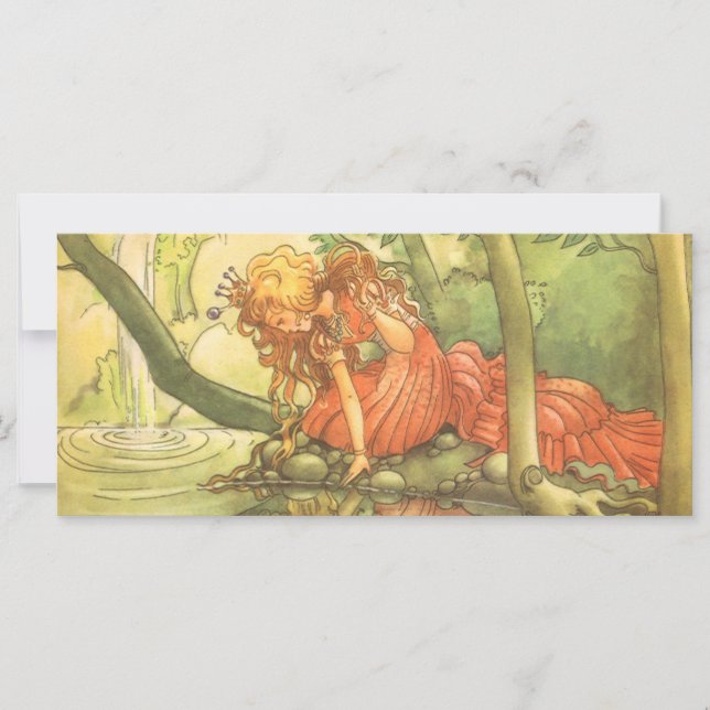 Vintage Märchen, Froschprinzessin am Teich (Vorderseite)