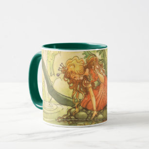 Vintage Märchen, Froschprinzessin am Teich Tasse