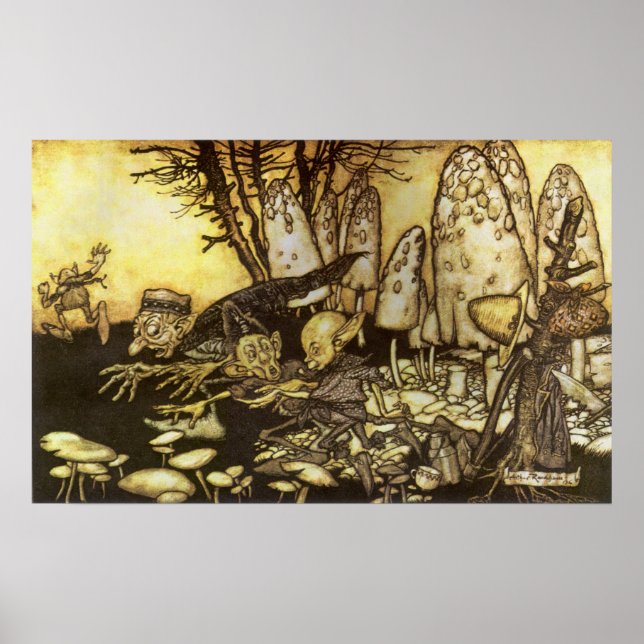 Vintage Märchen, Gruppe der Arbeiter von Rackham Poster (Vorne)