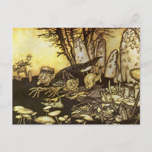 Vintage Märchen, Gruppe der Arbeiter von Rackham Postkarte (Vorderseite)