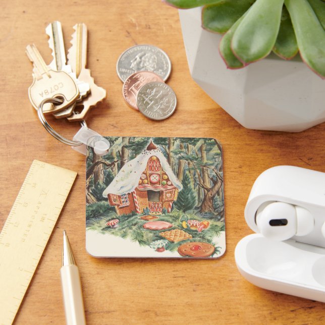 Vintage Märchen, Hänsel und Gretel Candy House Schlüsselanhänger (Schreibtisch)