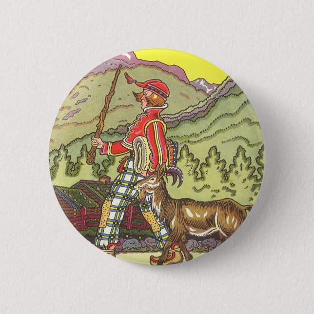 Vintage Märchen, Junge und Nordwind, Hauman Button (Vorderseite)