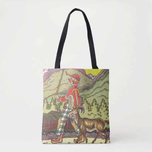 Vintage Märchen, Junge und Nordwind, Hauman Tasche (Vorderseite)