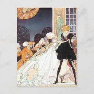 Vintage Märchen Prinzessin Hochzeit - Rettet das D Ankündigungspostkarte