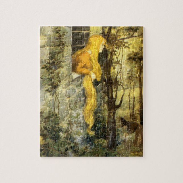 Vintage Märchen, Rapunzel mit Langblonde (Vertikal)