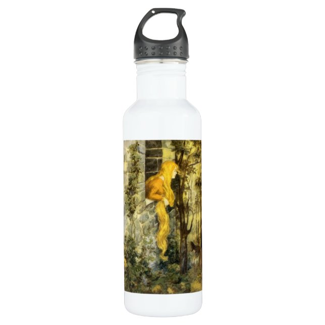 Vintage Märchen, Rapunzel mit Langblonde Trinkflasche (Vorderseite)