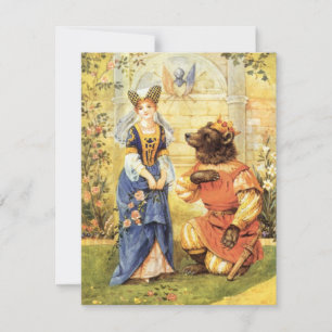 Vintage Märchen Schönheit und Bestie Einladung