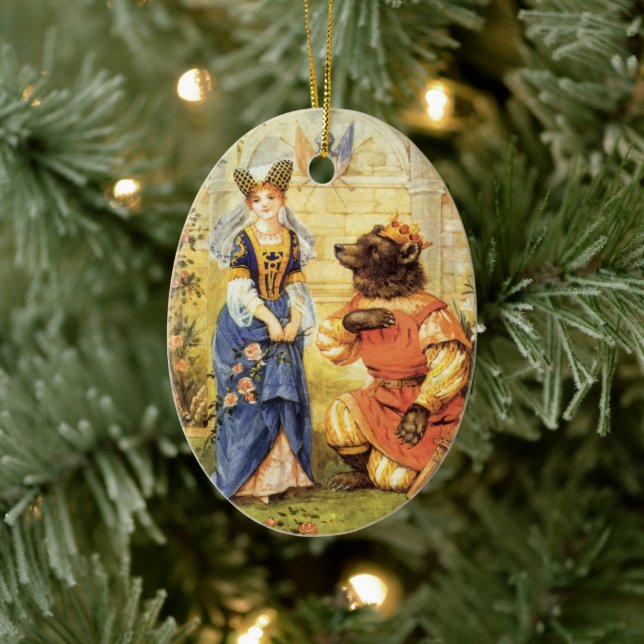 Vintage Märchen, Schönheit und Bestie Keramik Ornament (Baum)