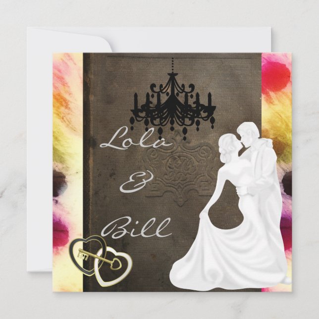 Vintage Märchenhochzeit Einladung (Vorderseite)