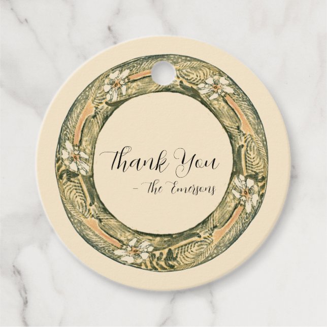 Vintage Märchenhochzeit Geschenkanhänger (Vorderseite)