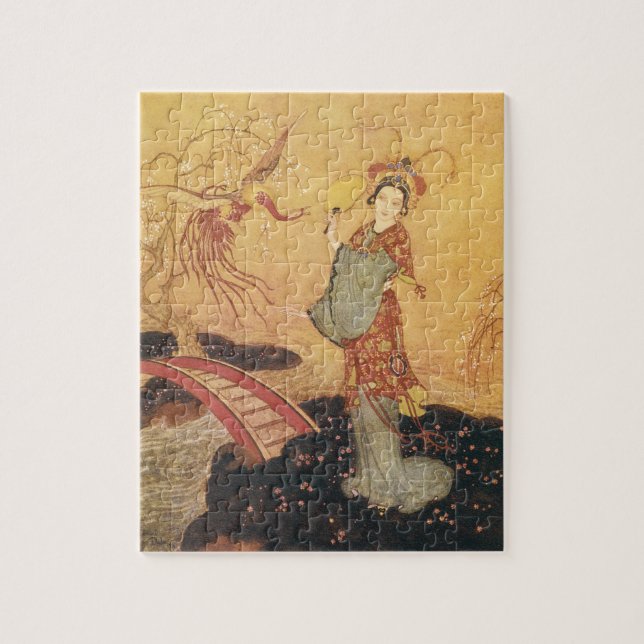 Vintage Märchenprinzessin Badoura, Edmund Dulac (Vertikal)