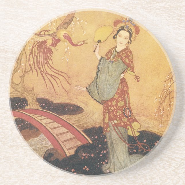 Vintage Märchenprinzessin Badoura, Edmund Dulac Untersetzer (Vorne)
