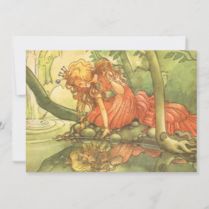 Vintage Märchenprinzessin Froschprinz Einladung