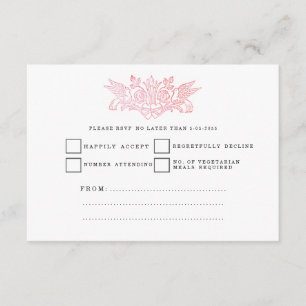 Vintage Märchenvögel Hochzeitskarten RSVP Karte