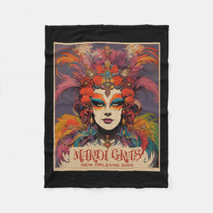 Vintage Mardi Gras Frauen Fleecedecke