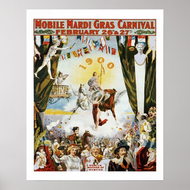 Vintage Mardi Gras Poster (Vorne)