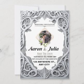 Vintage mariage enregistrer la carte d'invitation 