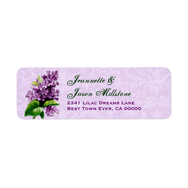 Vintage Mariage Lilac Étiquette V3 (Devant)