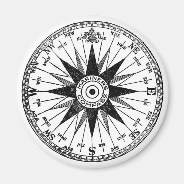 Vintage-Mariner-Kompass-Magnet Magnet (Vorne)