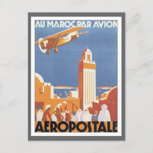 Vintage-Marokko-Aeropostale-Moschee Postkarte