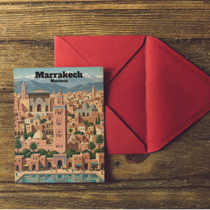Vintage Marrakech Marokko Architektur Reise Postkarte