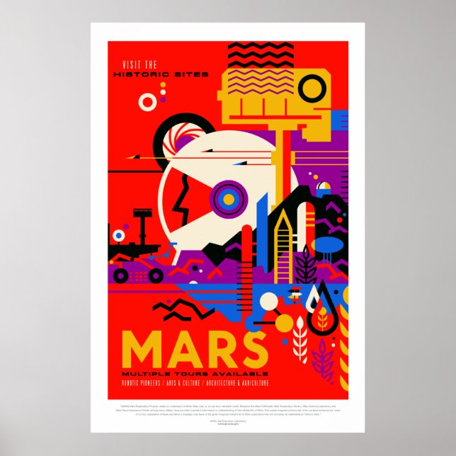 Vintage Mars Weltraumreisen Poster (Vorne)