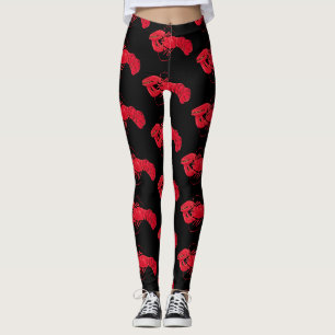 Vintage Marsden Hartley Roter Hummer auf schwarzer Leggings