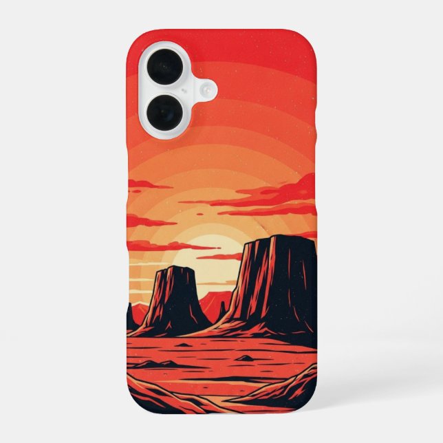 Vintage-Marslandschaft iPhone 16 Hülle (Rückseite)