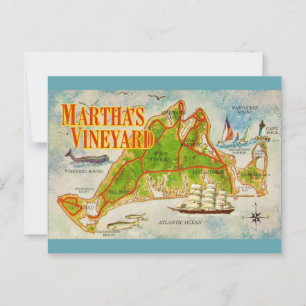 Vintage Martha's Vineyard Karte Postkarte