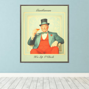 Vintage Martini Dandy - Gentlemen, es ist Zeit zum Leinwanddruck