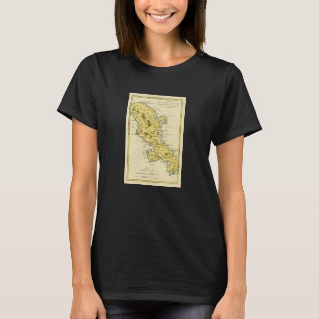 Vintage Martinique Map 1780 T-Shirt (Vorderseite)