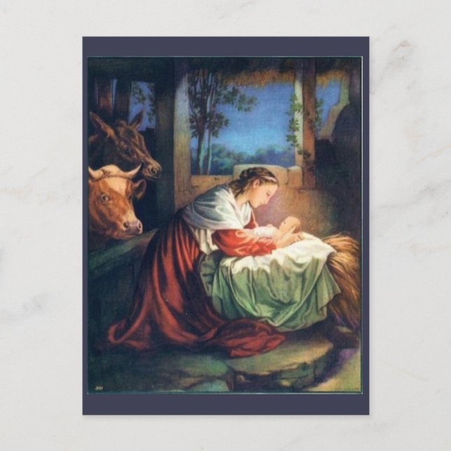 Vintage Mary und Baby Jesus Postkarte (Vorderseite)