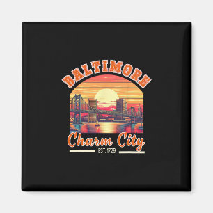 Vintage Maryland Baltimore Charm City Reise Retro Magnet